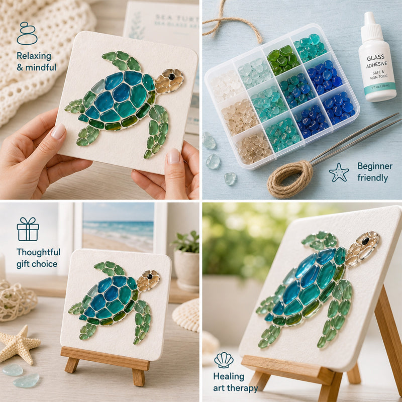 Kit d'art en verre de mer – Créez un magnifique chef-d'œuvre en mosaïque