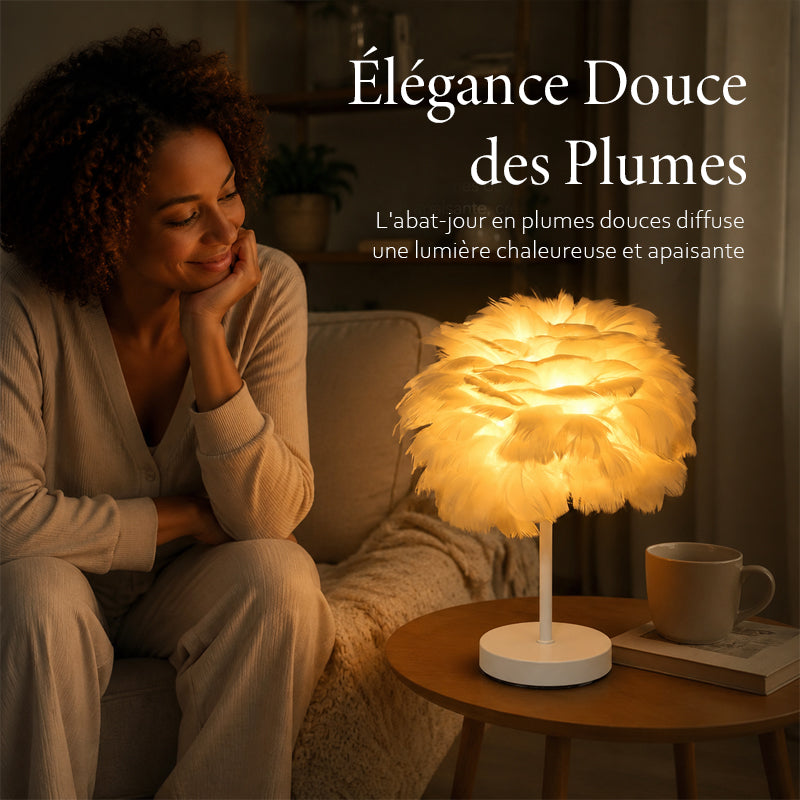 Lampe de Table Plume Décorative Nordique pour Chambre à Coucher