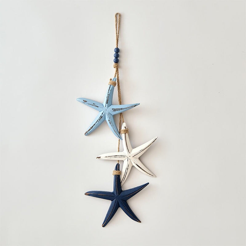 Décorations suspendues méditerranéennes en forme d'étoiles de mer et de poissons - Artisanat sur le thème de l'océan
