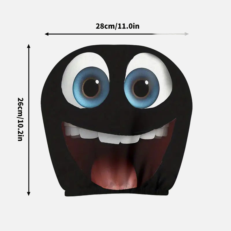 Housse d'appuie-tête imprimée « Funny Face » – Accessoire d'intérieur pour voiture