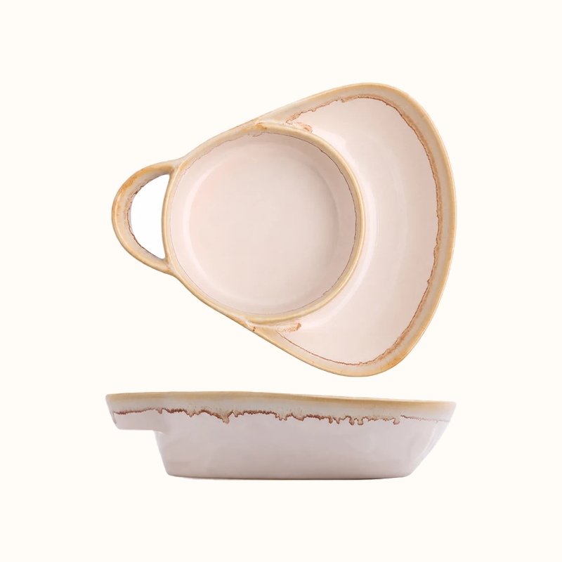 Assiette de petit-déjeuner vintage en céramique à compartiments, avec anse