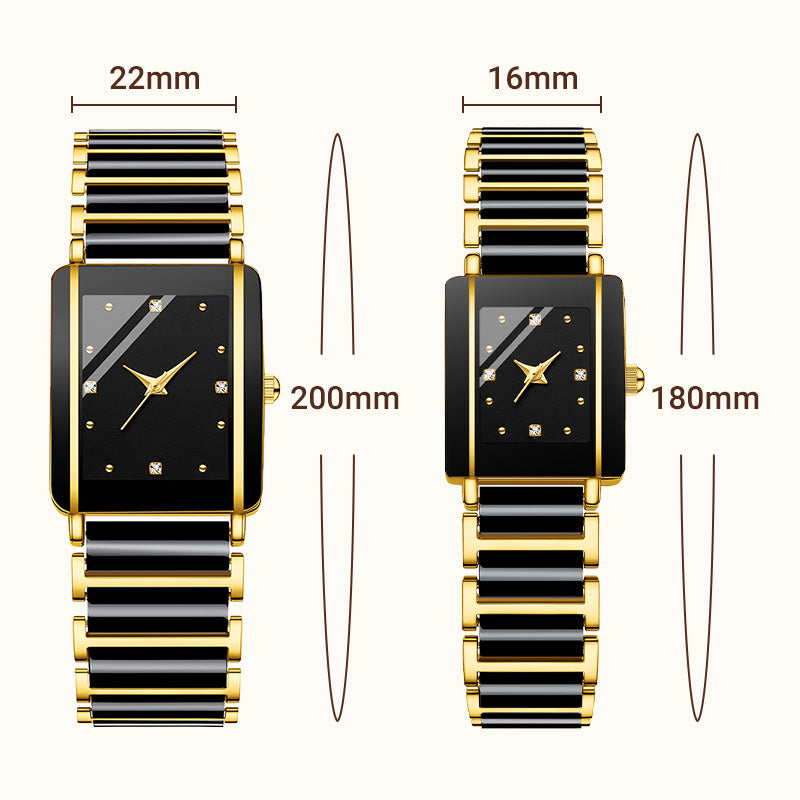 ⌚Montre-bracelet carrée en céramique à quartz, tendance