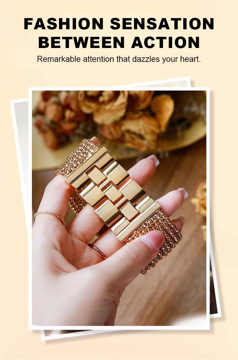 Montre à quartz sertie de diamants pour femme