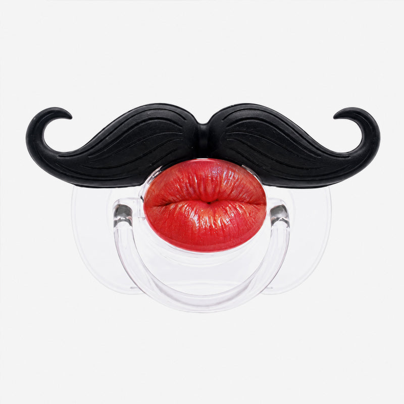 Sucette pour bébé « Lèvres rouges et moustache »