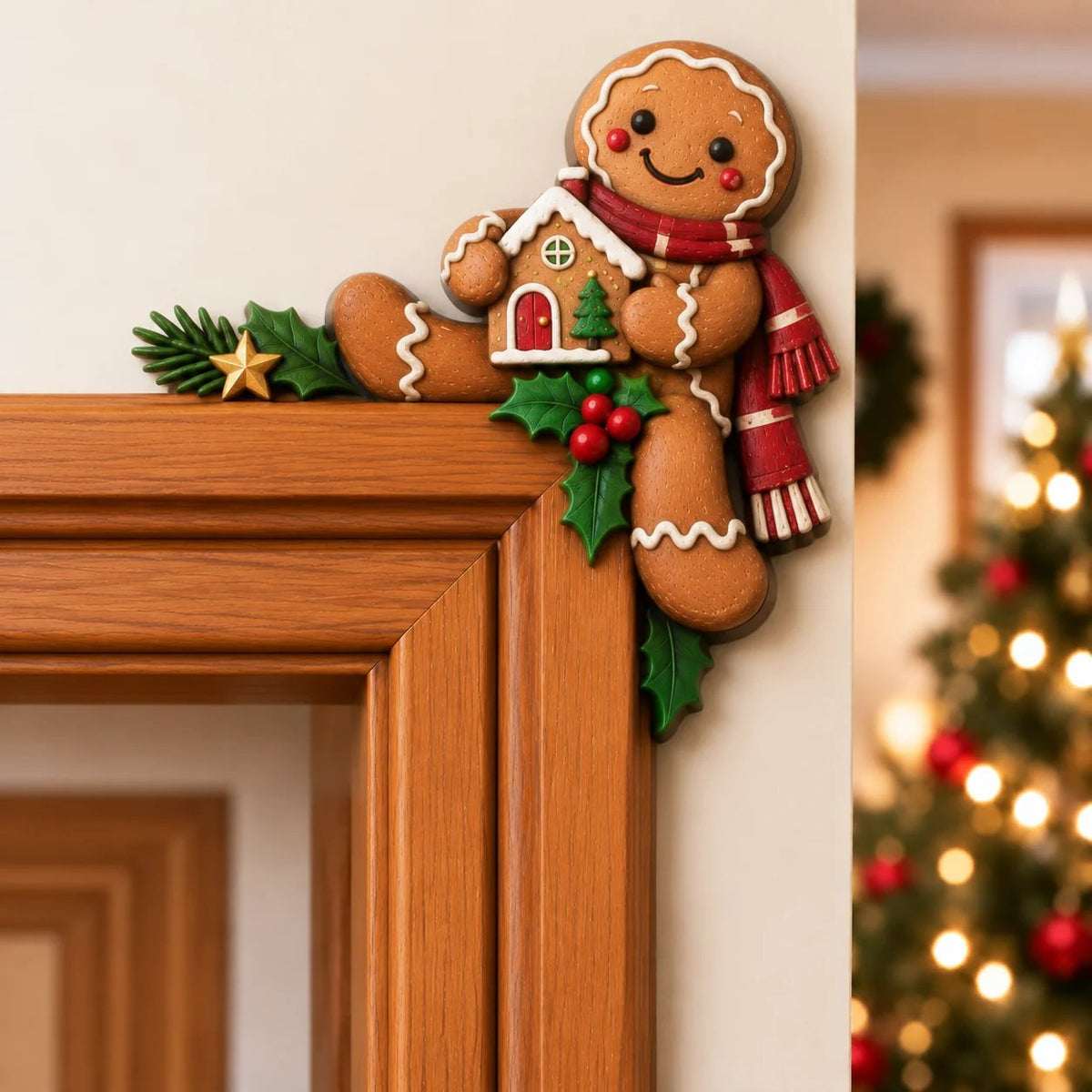 ⏰DERNIER JOUR : 50 % DE RÉDUCTION 🎅 Décoration d'angle pour encadrement de porte « Peekaboo » de Noël