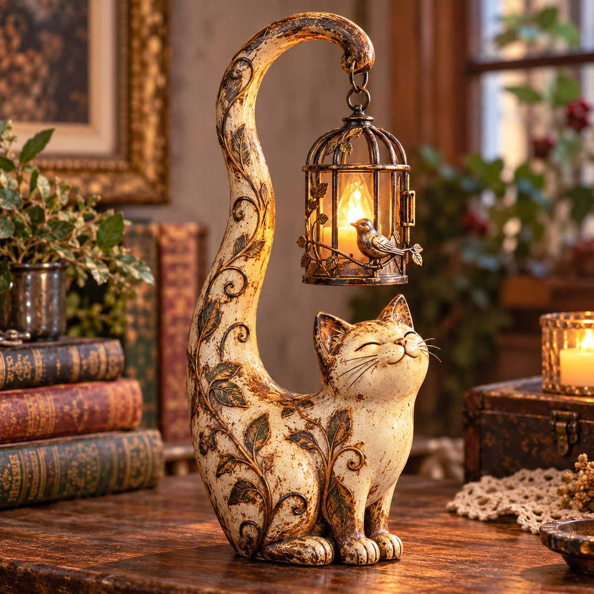 🐈‍⬛Lampe sculpturale vintage en forme de chat – Un petit gardien de la chaleur, des souvenirs et des coins douillets✨