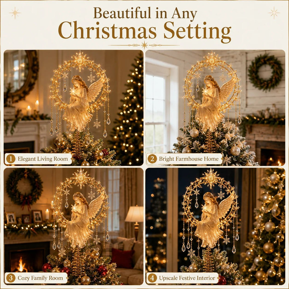 👼 Angel’s Christmas Moon™ – Une lueur céleste pour votre sapin ✨
