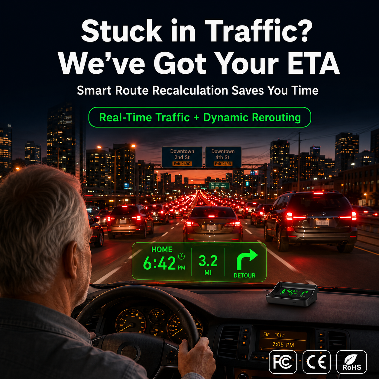 Head-Up Display (HUD) – GPS pour voiture avec compteur de vitesse numérique