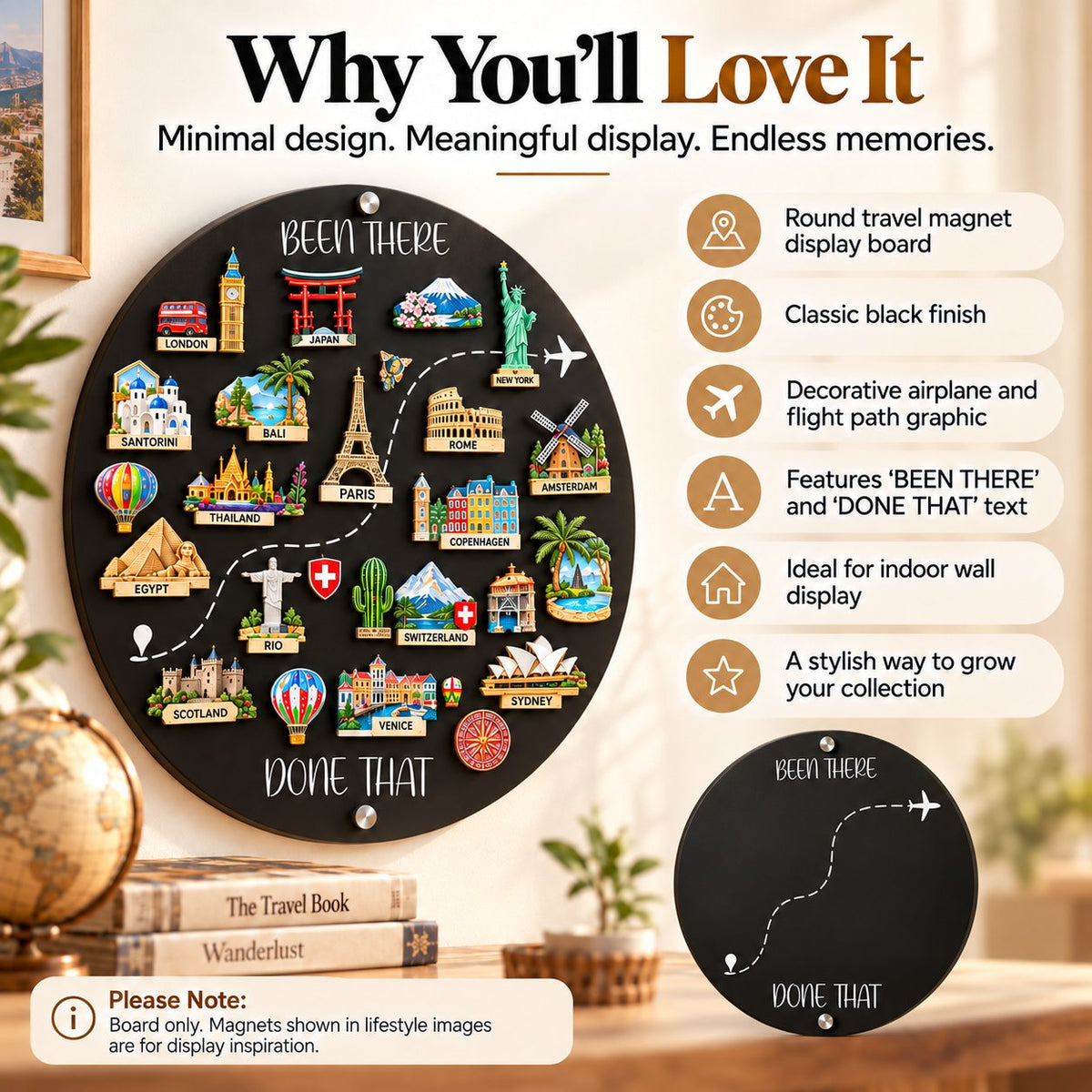 🌎✨Tableau magnétique de voyage - 💕Chaque aimant a son histoire. Chaque voyage mérite sa place