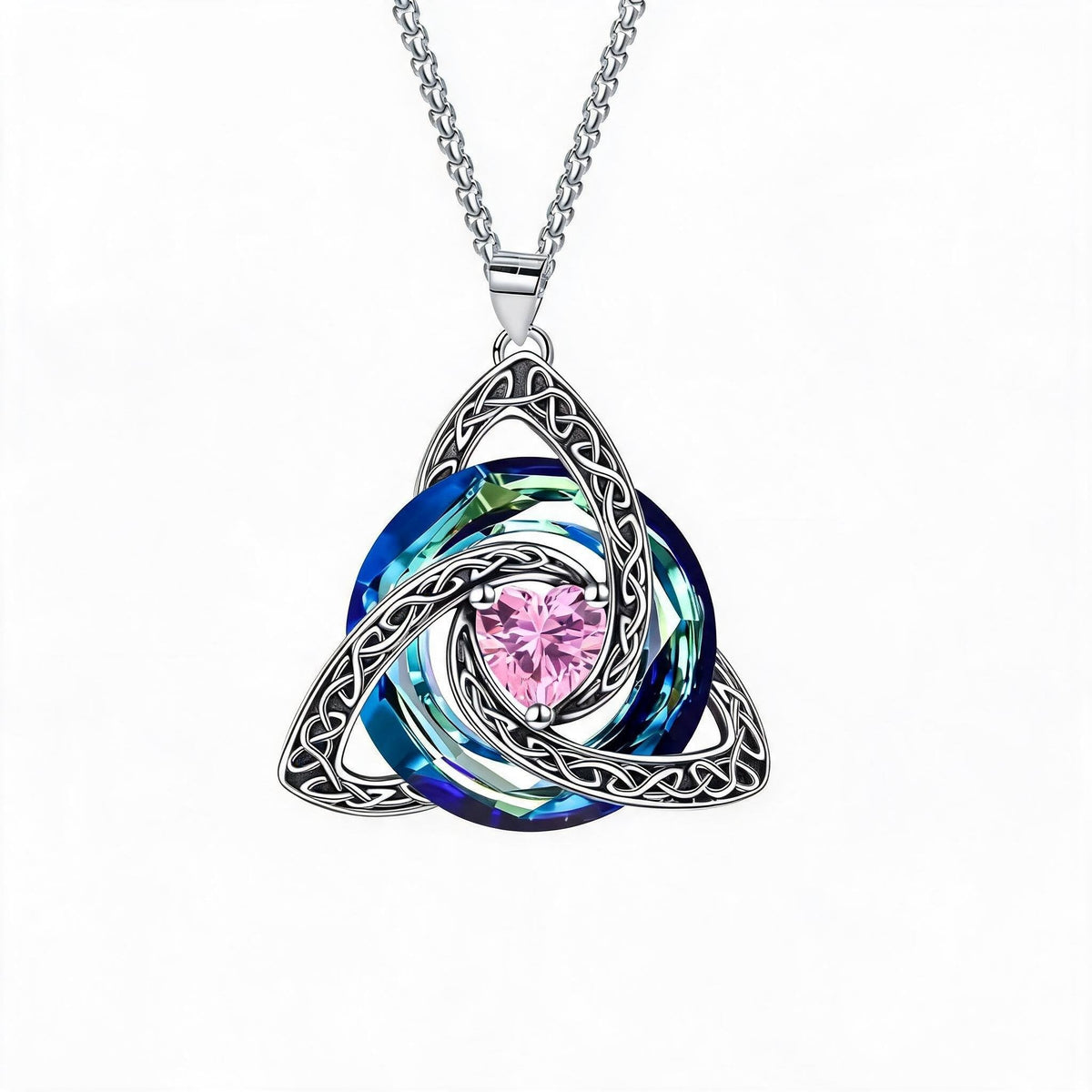 ✨Collier avec pierre de naissance et nœud celtique de la Trinité – Un symbole chargé de sens, représentant l'amour et le lien ❤️
