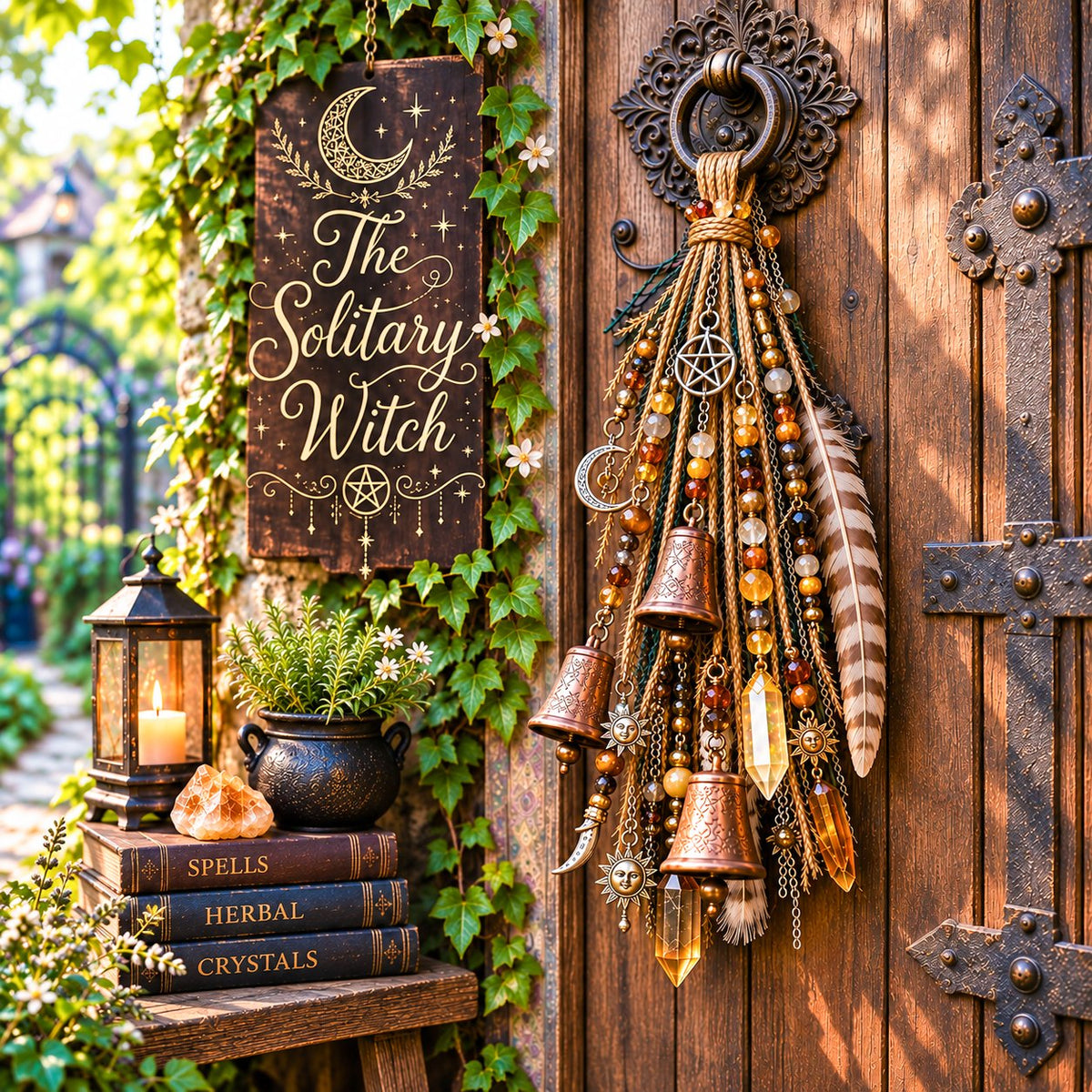 🔮Clochette de décoration pour porte sur le thème des sorcières | 🌙Clochettes, cristaux et décorations suspendues sur le thème du ciel