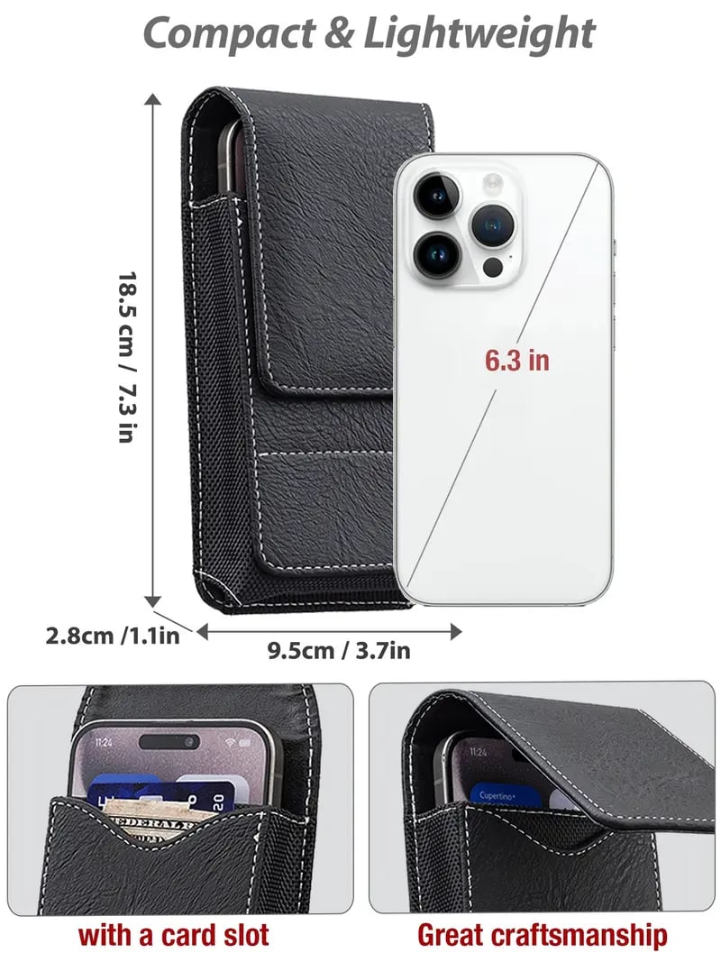 ⚡Grande promotion | Étui pour téléphone portable à porter à la ceinture 📱 Étui en cuir à plusieurs poches avec porte-cartes
