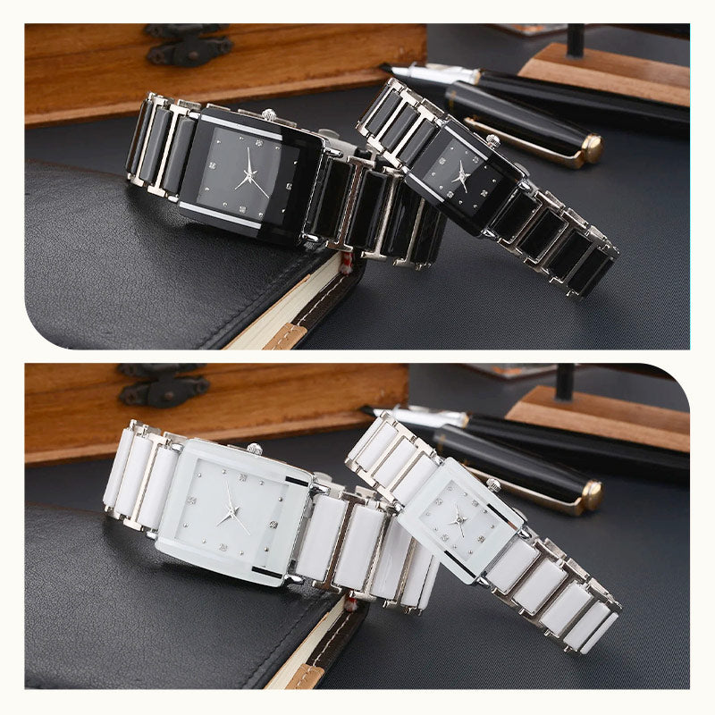⌚Montre-bracelet carrée en céramique à quartz, tendance