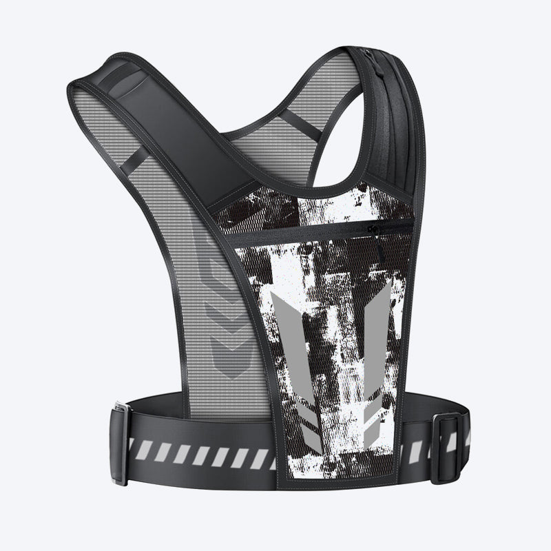 🏃 Gilet de course mains libres — Rangement pour bouteille d'eau et téléphone, et éléments réfléchissants pour plus de sécurité