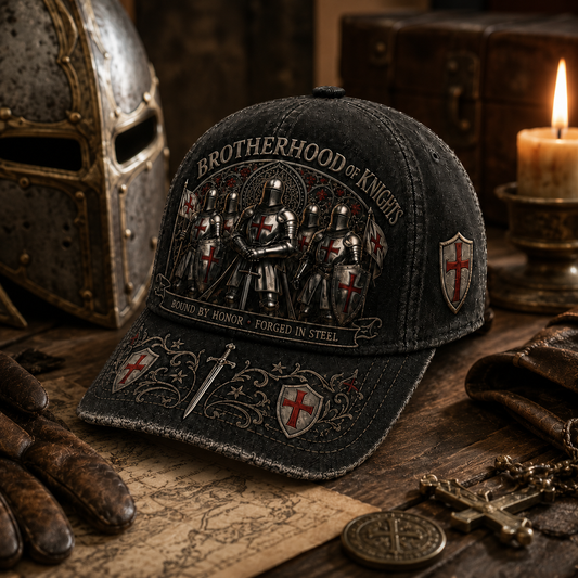 ⚔️ Liés par l'honneur, forgés dans l'acier – Casquette des Templiers🛡️🔥