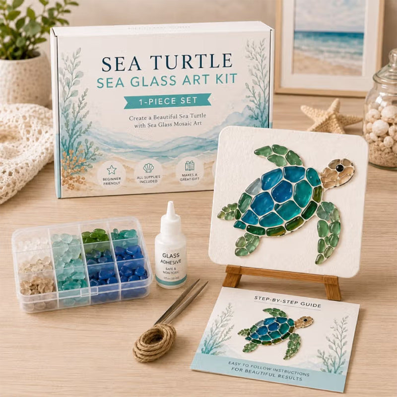 Kit d'art en verre de mer – Créez un magnifique chef-d'œuvre en mosaïque