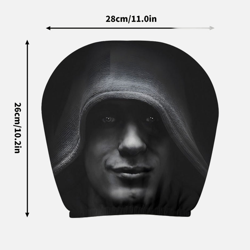 Housse d'appuie-tête imprimée « Funny Face » – Accessoire d'intérieur pour voiture