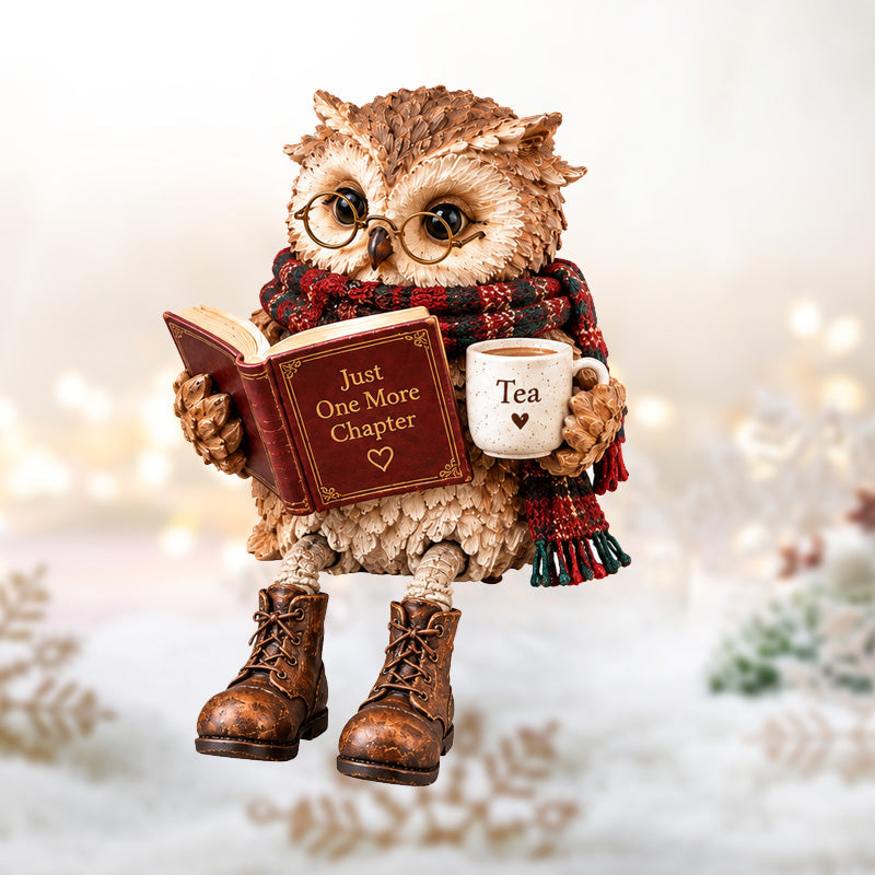 Figurine d'un hibou en train de lire, qui fait chaud au cœur