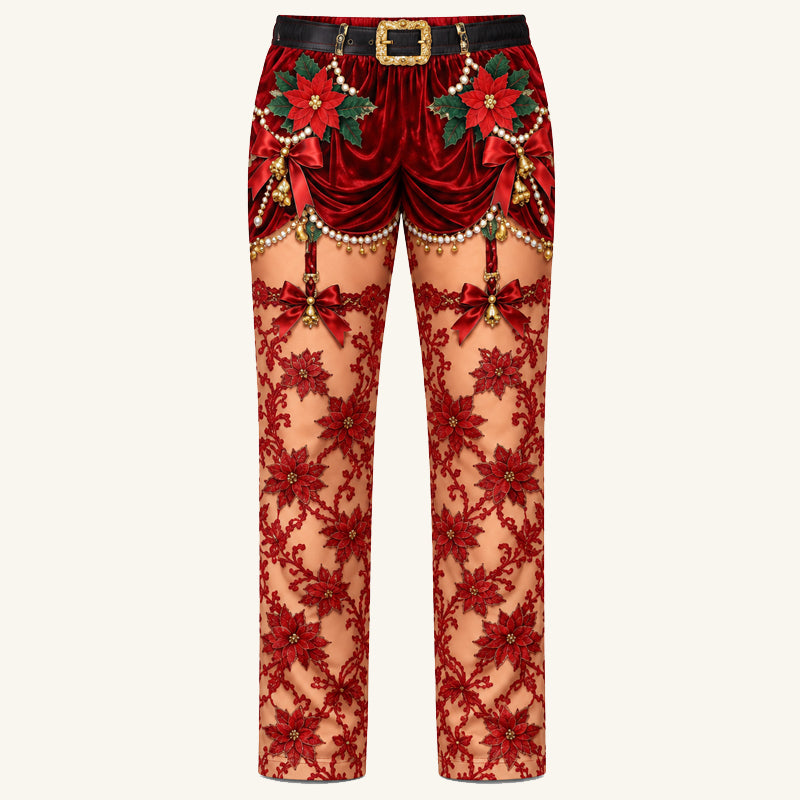 Pantalon de Noël amusant à effet d'illusion d'optique
