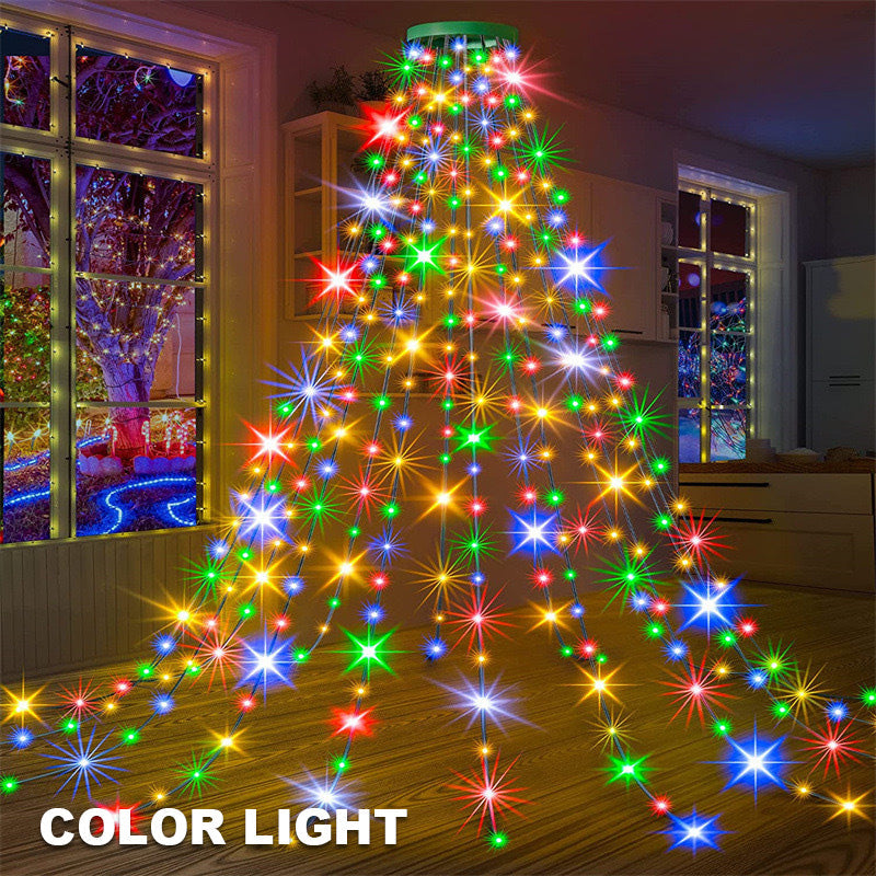 🎄 LED Ring Five-pointed Star Christmas Tree Light 🎄 (Anneau LED avec étoile à cinq branches)