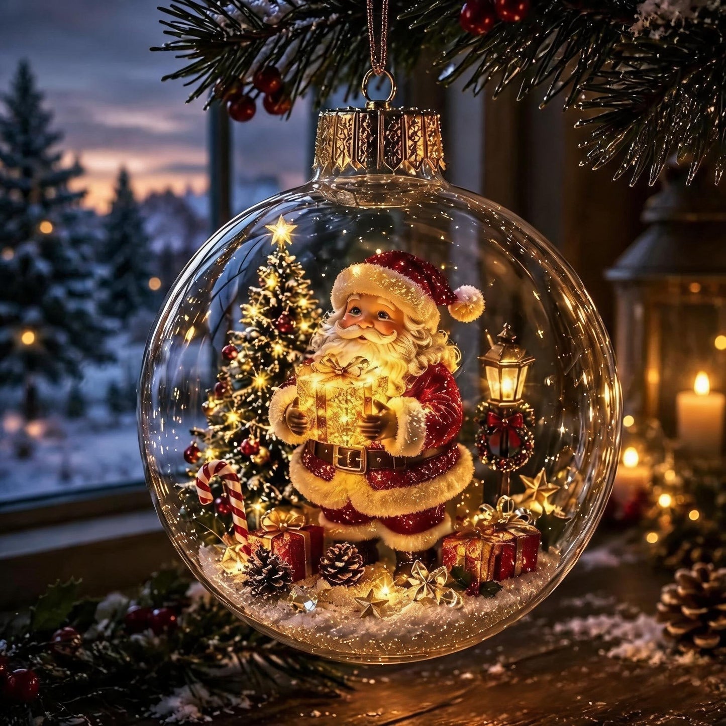 🎄Décoration de Noël lumineuse en forme de diorama – Un petit monde hivernal dans la paume de votre main👼