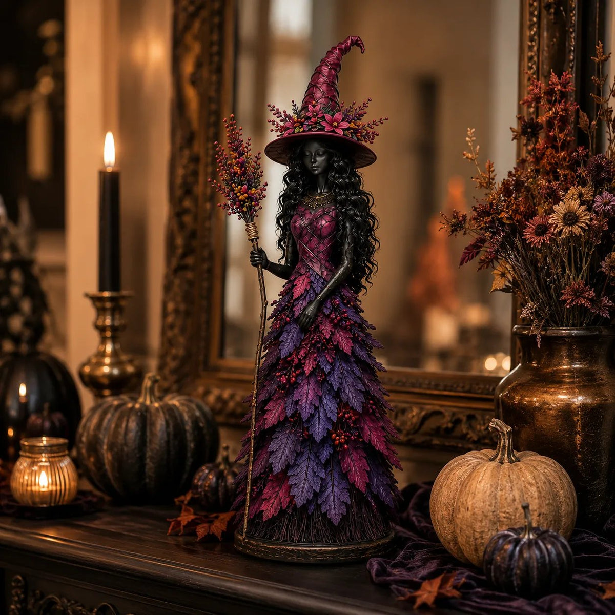 💥DERNIER JOUR : 50 % DE RÉDUCTION - 🧙 Figurine « Sorcière d'automne enchantée » (📦 Achat de 3 articles : livraison gratuite)
