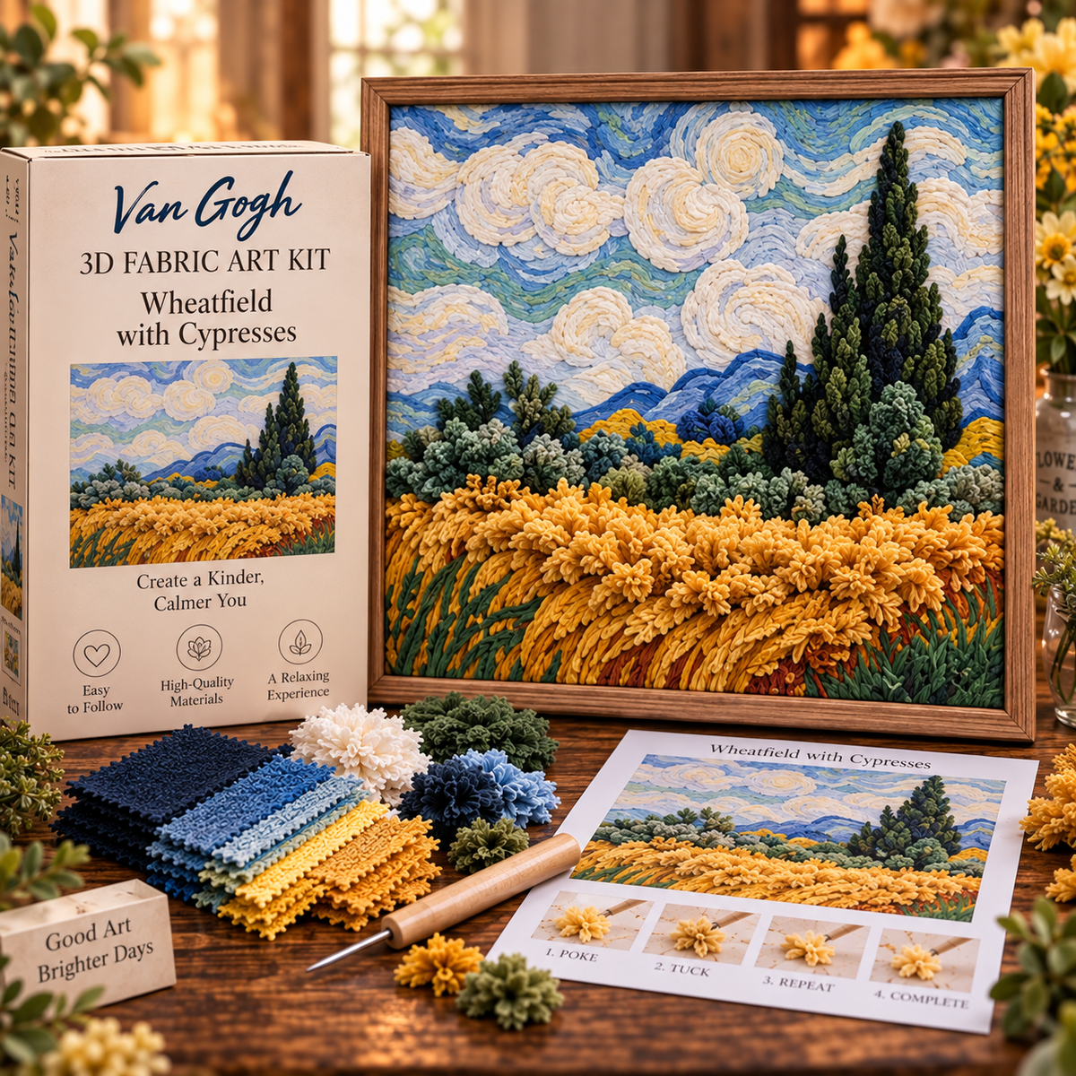 🎨 Kit d'art textile 3D Van Gogh | Créez votre propre chef-d'œuvre texturé