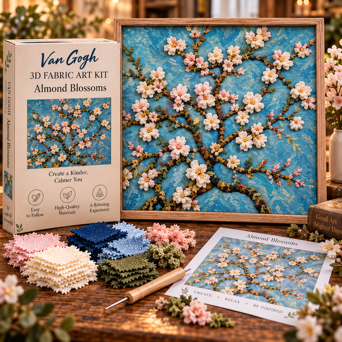 🎨 Kit d'art textile 3D Van Gogh | Créez votre propre chef-d'œuvre texturé
