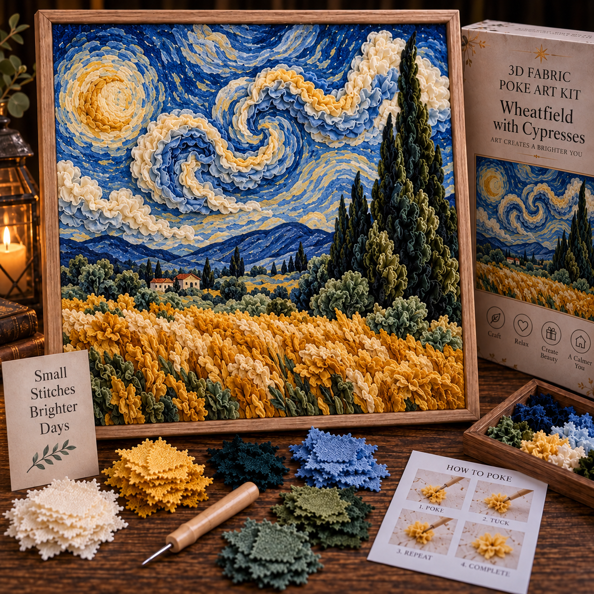 🎨 Kit d'art textile 3D Van Gogh | Créez votre propre chef-d'œuvre texturé