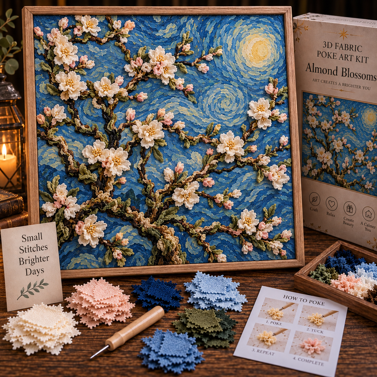 🎨 Kit d'art textile 3D Van Gogh | Créez votre propre chef-d'œuvre texturé