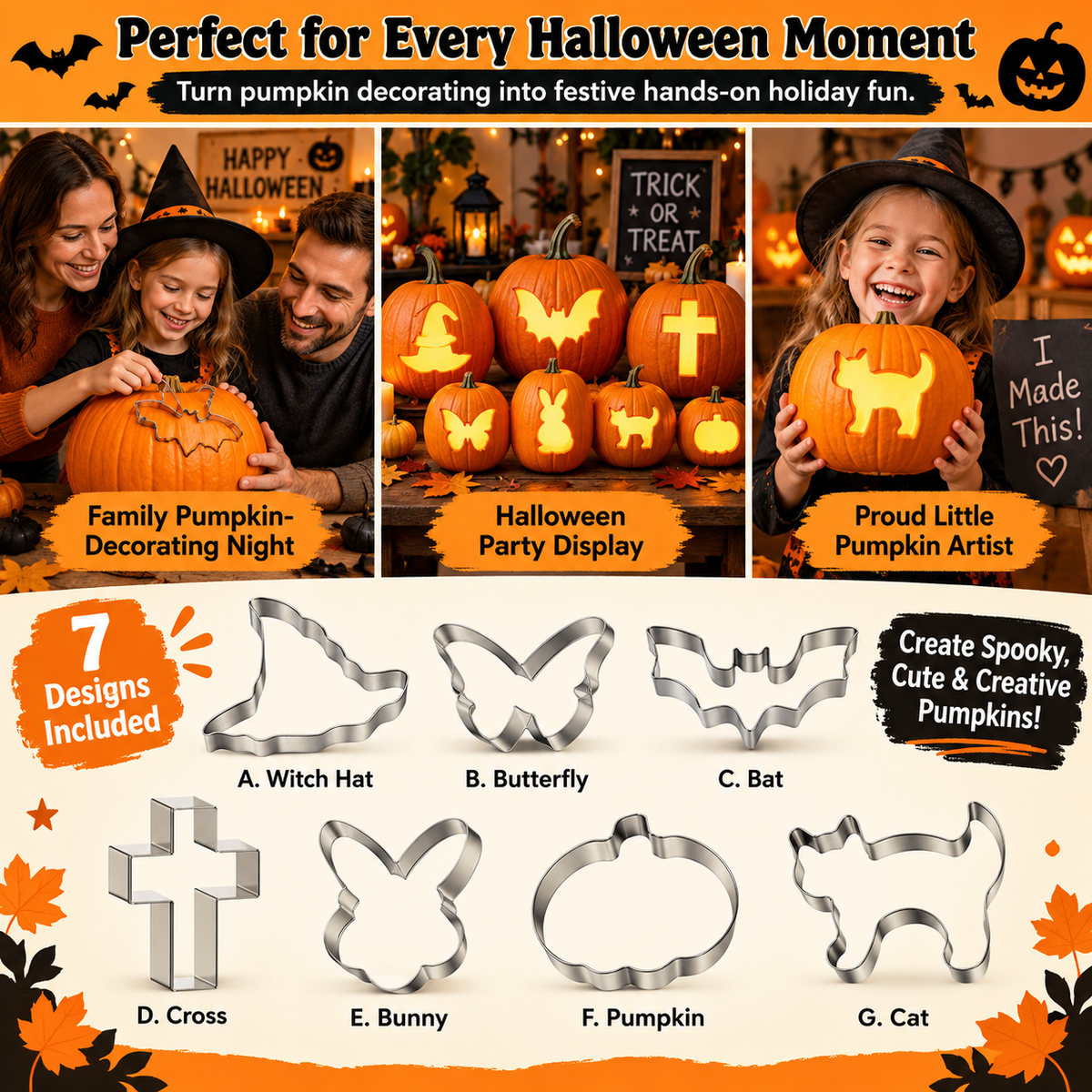 Lot de moules à découpe « PumpkinTap™ » sur le thème d'Halloween