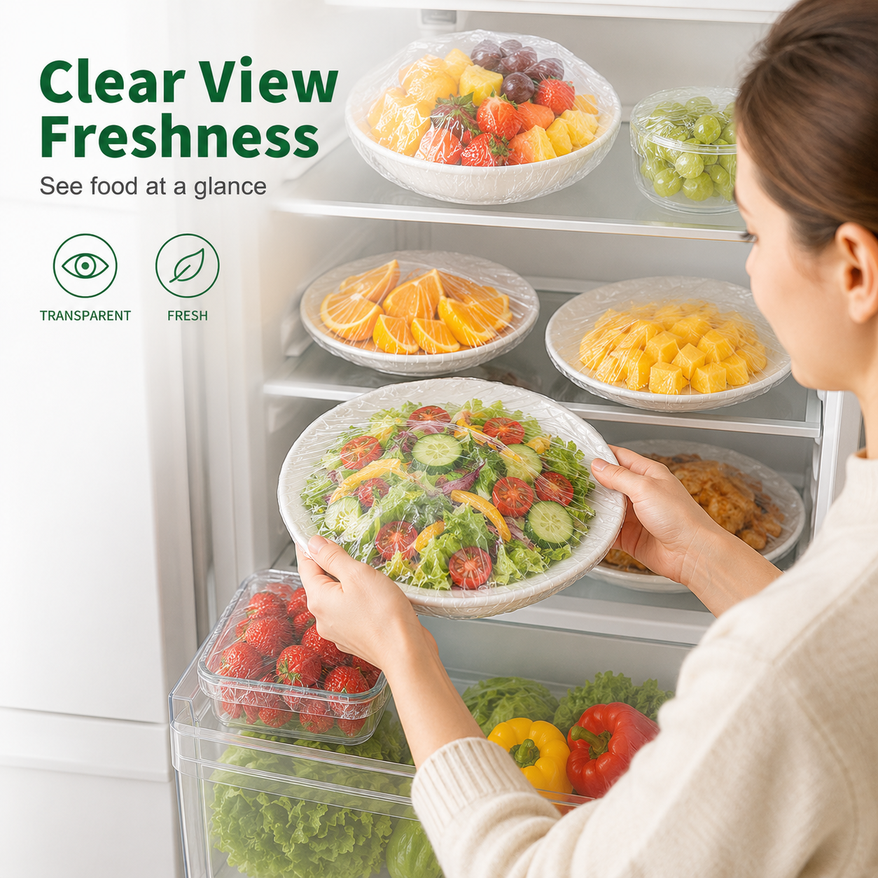 ⏳Dernier jour de la promotion – Plus que 107 articles disponibles ‼️🔥 Film alimentaire extensible jetable de qualité alimentaire (adapté aux assiettes et bols)