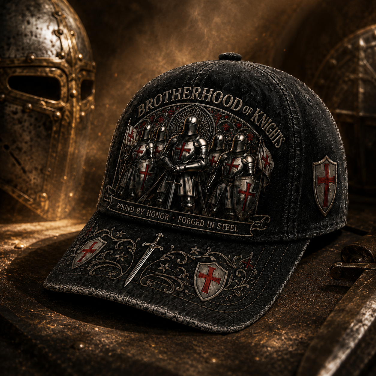 ⚔️ Liés par l'honneur, forgés dans l'acier – Casquette des Templiers🛡️🔥