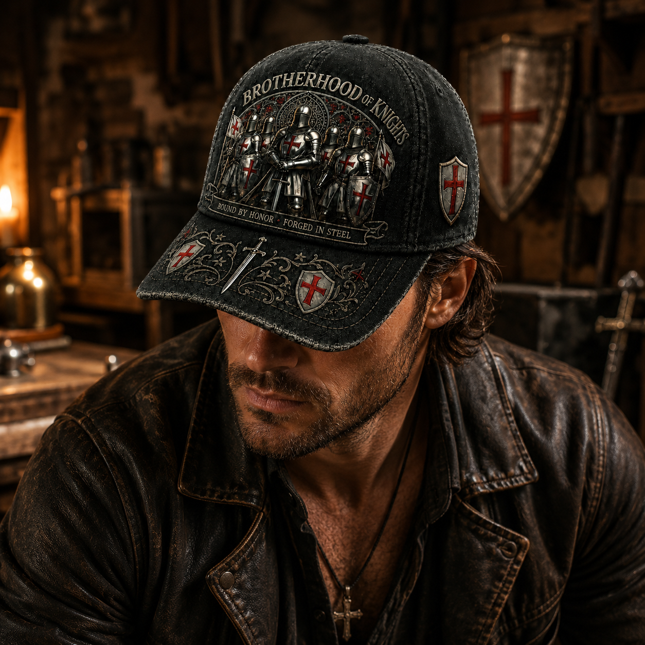 ⚔️ Liés par l'honneur, forgés dans l'acier – Casquette des Templiers🛡️🔥