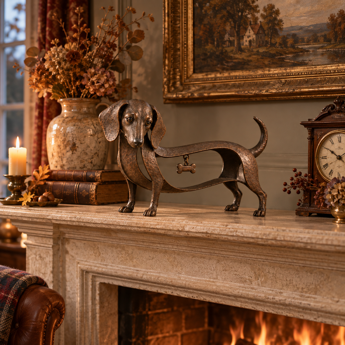 🐾Sculpture de teckel de style vintage – Un classique intemporel / Décoration vintage en fer forgé représentant un teckel