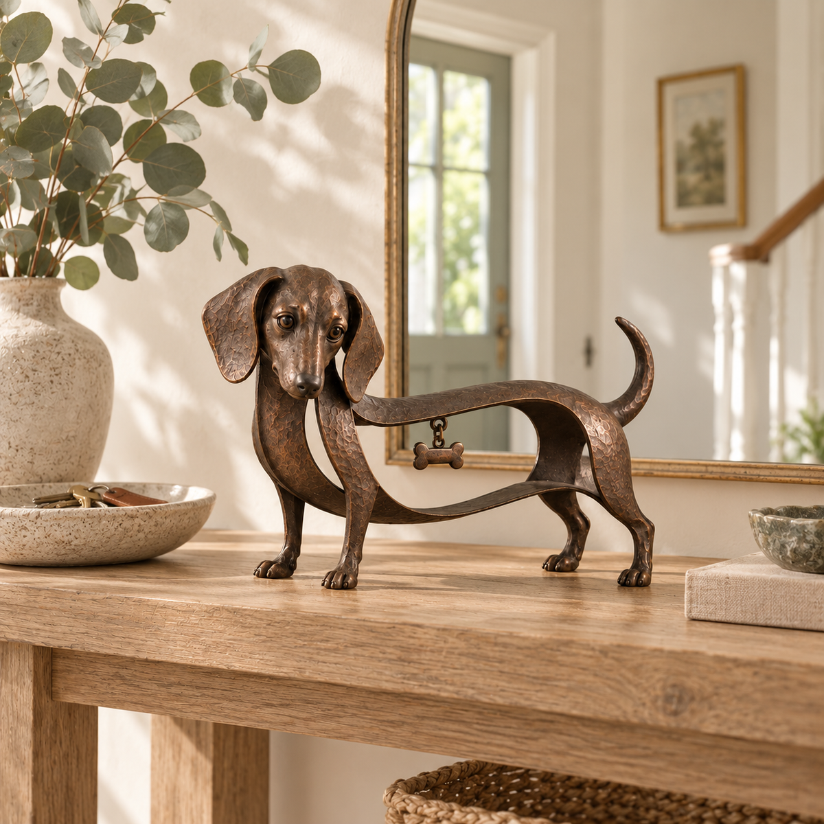 🐾Sculpture de teckel de style vintage – Un classique intemporel / Décoration vintage en fer forgé représentant un teckel