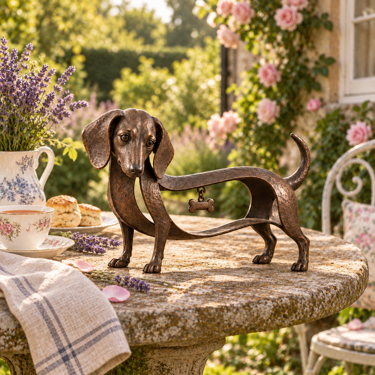 🐾Sculpture de teckel de style vintage – Un classique intemporel / Décoration vintage en fer forgé représentant un teckel