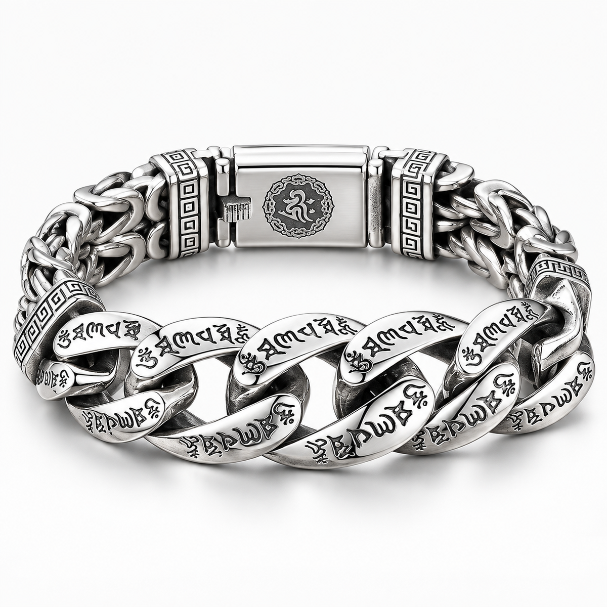 Bracelet rétro pour homme avec mantra à six syllabes