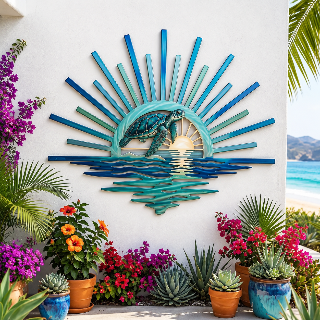 🌅 Décoration murale en métal « Legend of the Sunset Tides » – 🌊 Décoration murale en métal de style nautique vintage