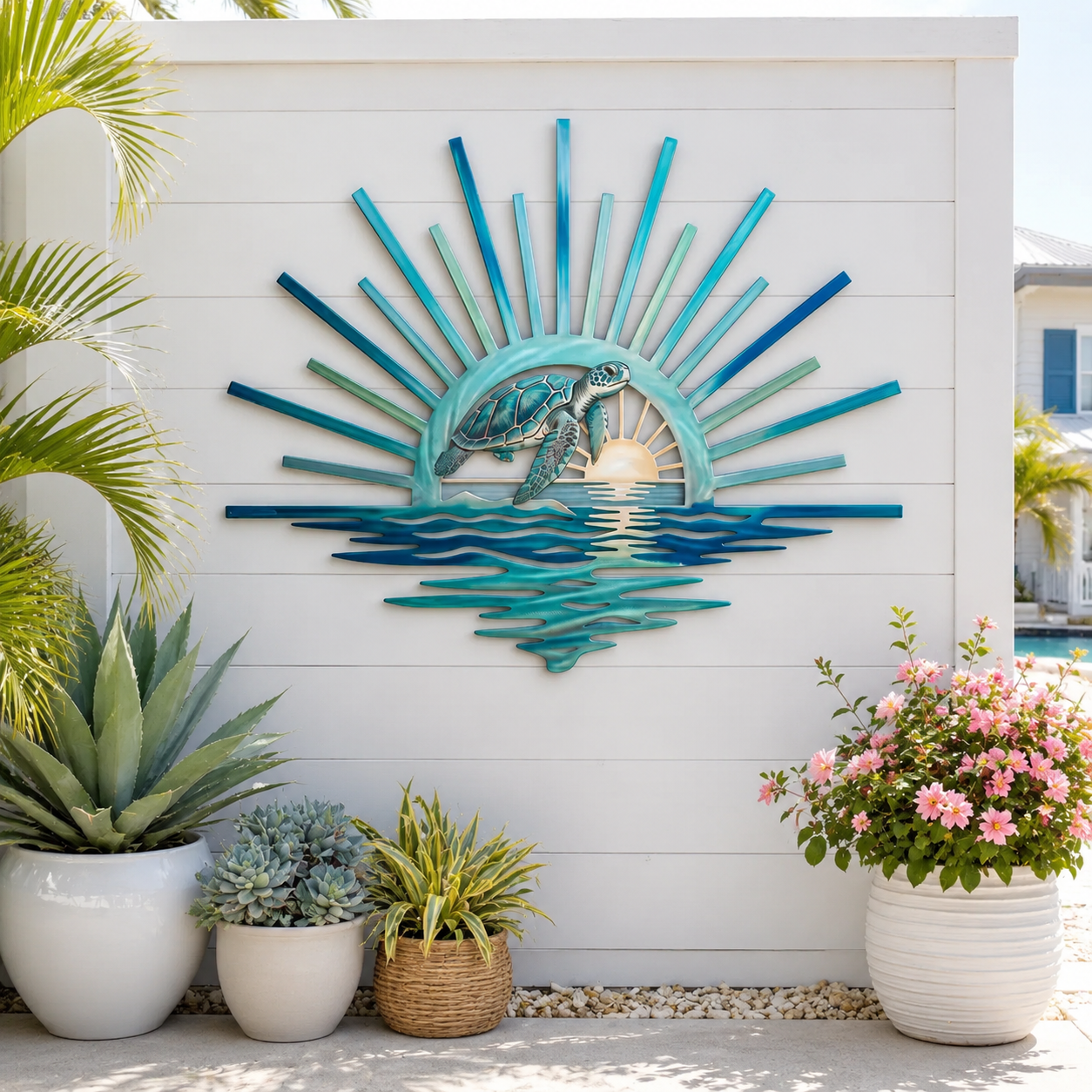 🌅 Décoration murale en métal « Legend of the Sunset Tides » – 🌊 Décoration murale en métal de style nautique vintage
