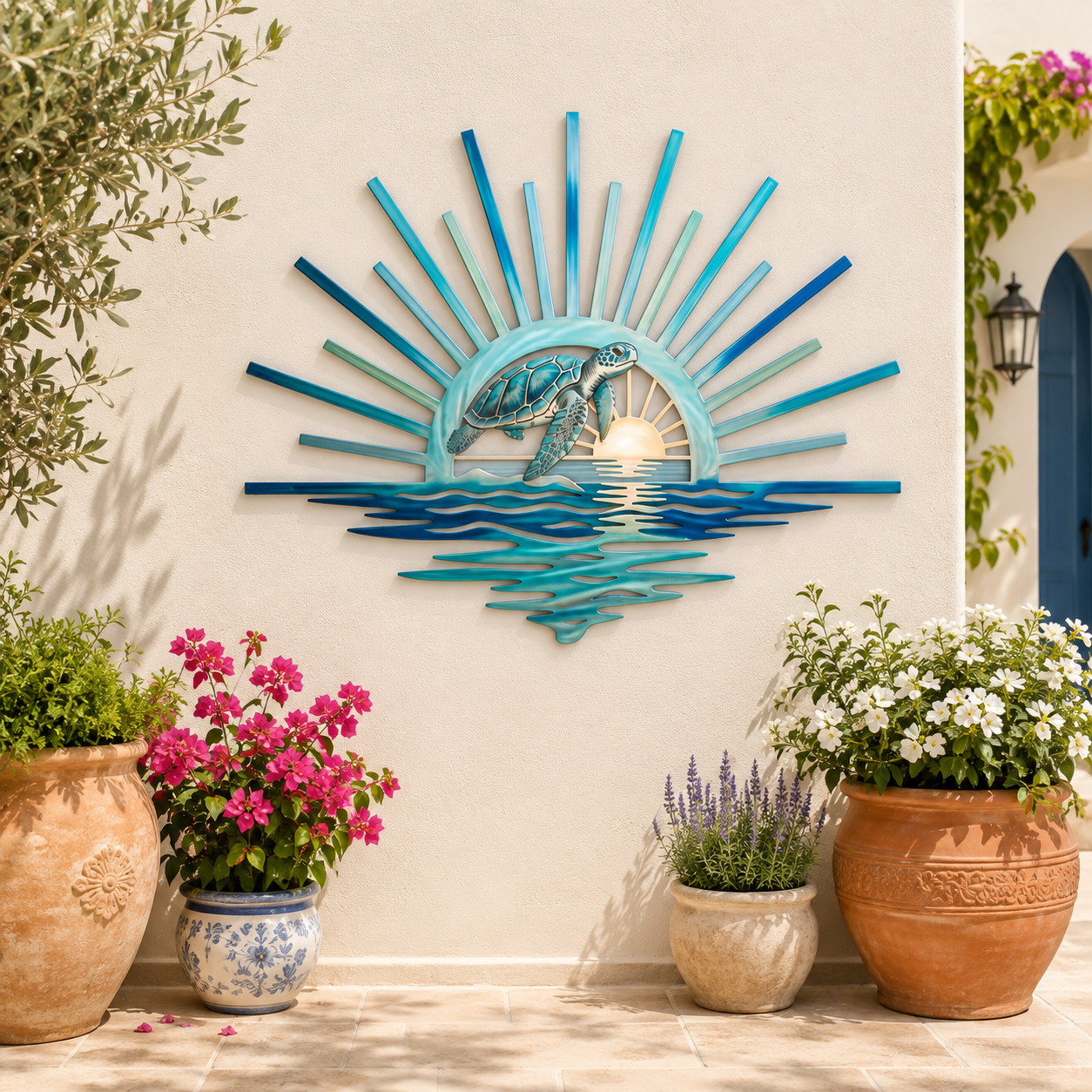 🌅 Décoration murale en métal « Legend of the Sunset Tides » – 🌊 Décoration murale en métal de style nautique vintage