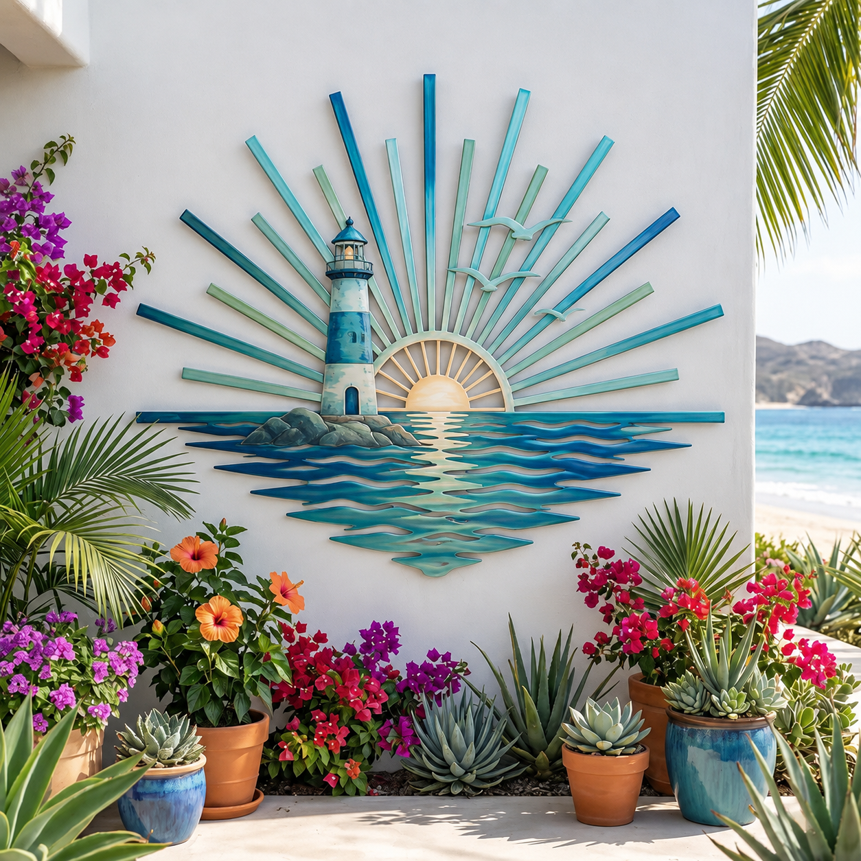 🌅 Décoration murale en métal « Legend of the Sunset Tides » – 🌊 Décoration murale en métal de style nautique vintage