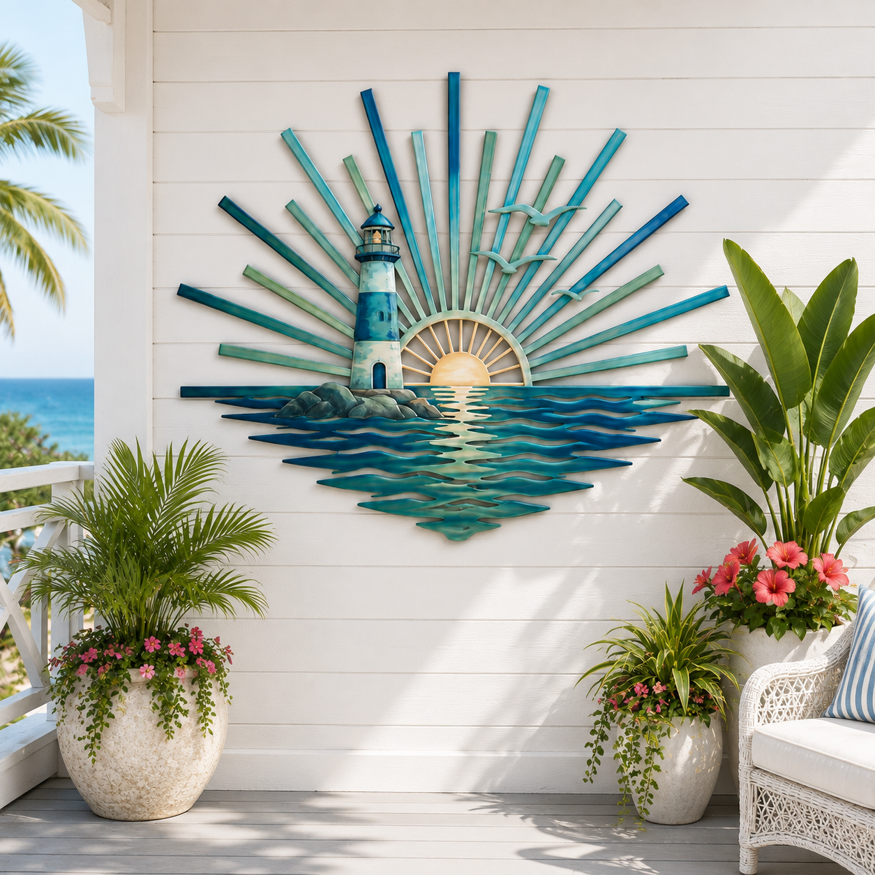 🌅 Décoration murale en métal « Legend of the Sunset Tides » – 🌊 Décoration murale en métal de style nautique vintage