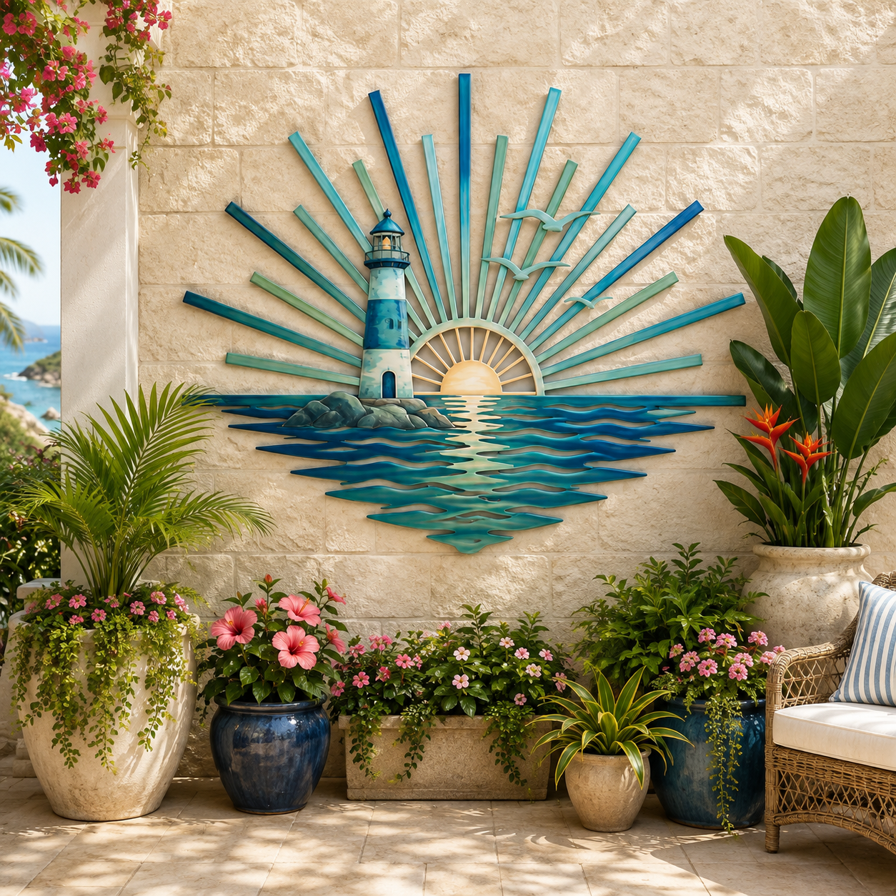 🌅 Décoration murale en métal « Legend of the Sunset Tides » – 🌊 Décoration murale en métal de style nautique vintage