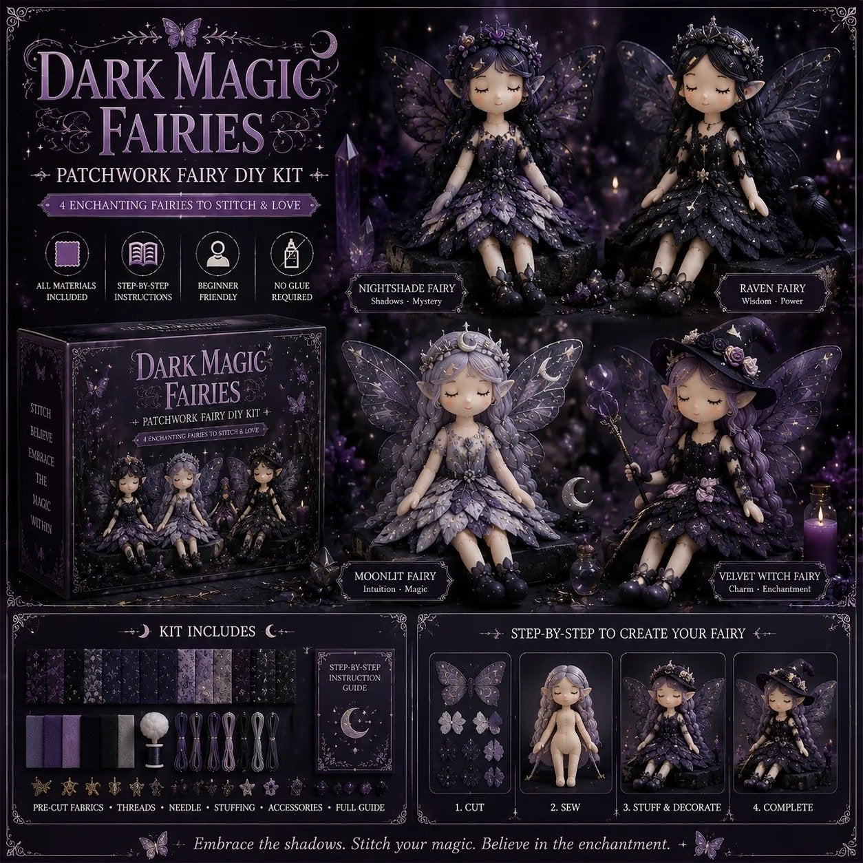 🔥DERNIER JOUR : 50 % DE RÉDUCTION - 🧵Collection DIY « Fairy Patchwork »