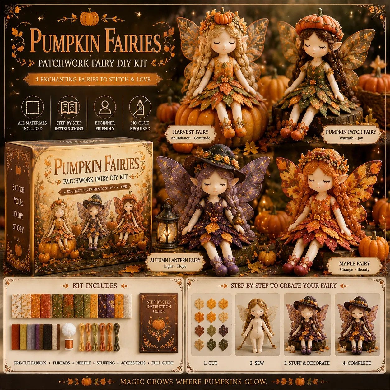 🔥DERNIER JOUR : 50 % DE RÉDUCTION - 🧵Collection DIY « Fairy Patchwork »
