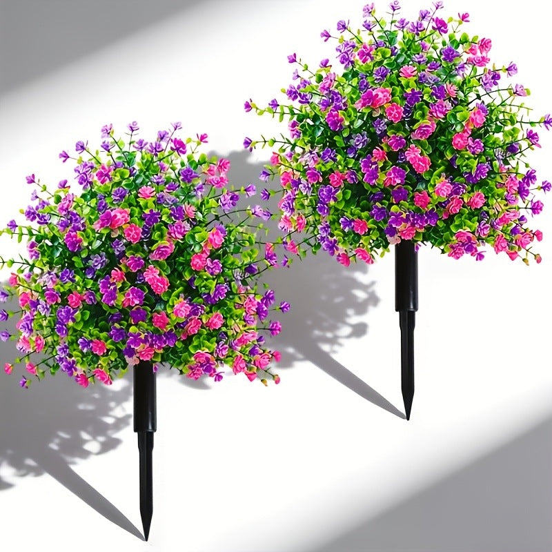 🌸Arbres artificiels en pot avec piquets de fixation au sol