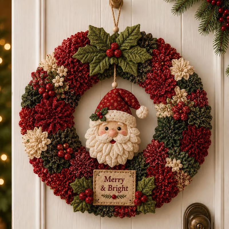 🏆Offre à durée limitée : 50 % de réduction🎁🎄 Kit de bricolage pour couronne en tissu 3D à piquer
