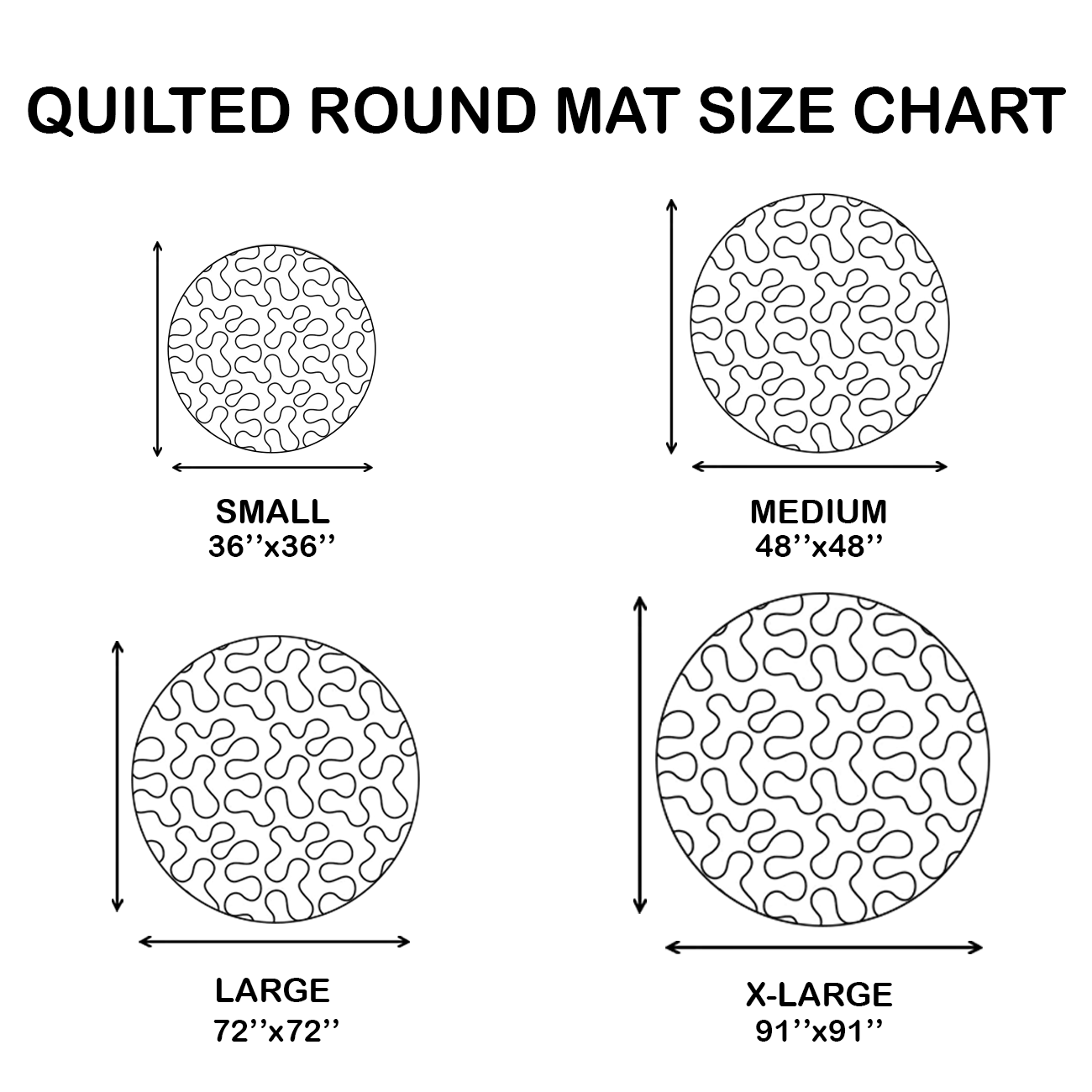 Tapis rond matelassé 3D avec motif de tourbillon de squelettes
