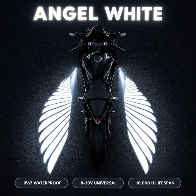 🏍️Projecteurs LED en forme d'ailes d'ange pour motos
